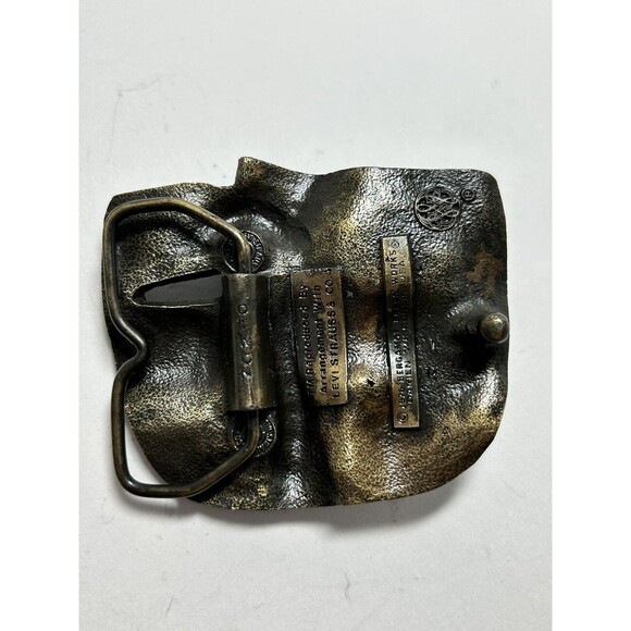 Vintage Levi Strauss Jeans Company SF Cal Belt Buckle 1976 Bergamot Brass Works - Picture 7 of 14